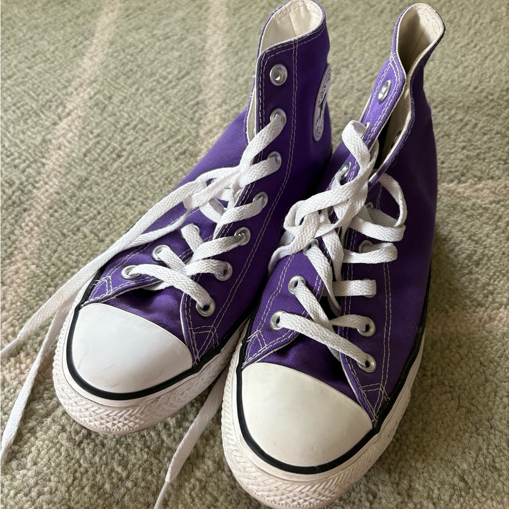 Converse Purple and White High-Tops